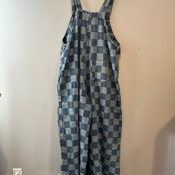 Dressed In Lala Checkered Denim Jumpsuit - Picture 5 of 7
